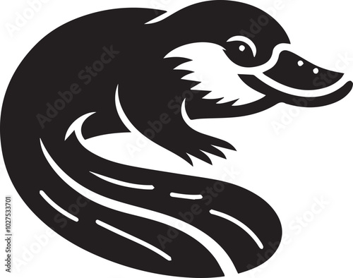 Platypus silhouette vector