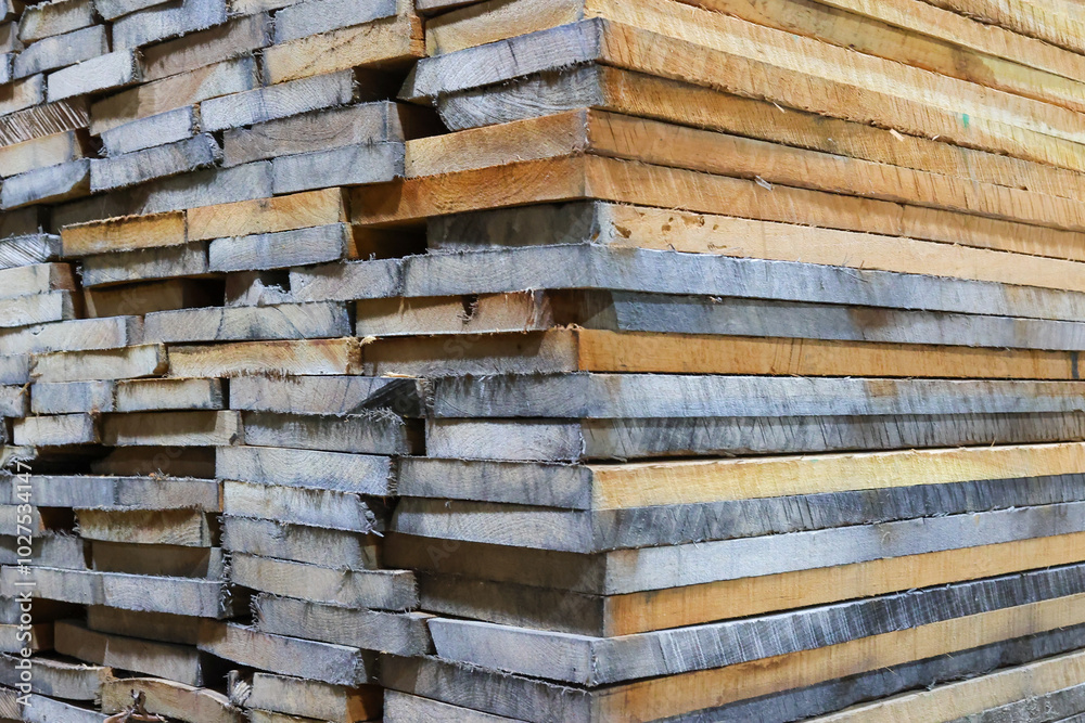 Stacked Lumber for Industrial and Carpentry Use Stacked Lumber for Industrial and Carpentry Use