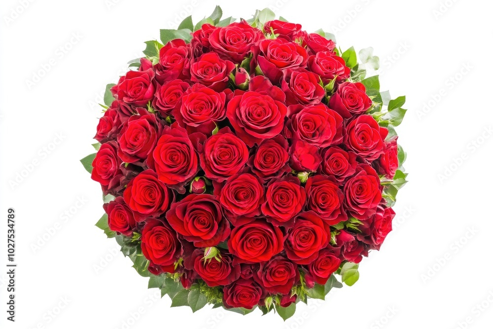 Obraz premium Stunning Arrangement of Red Roses on White