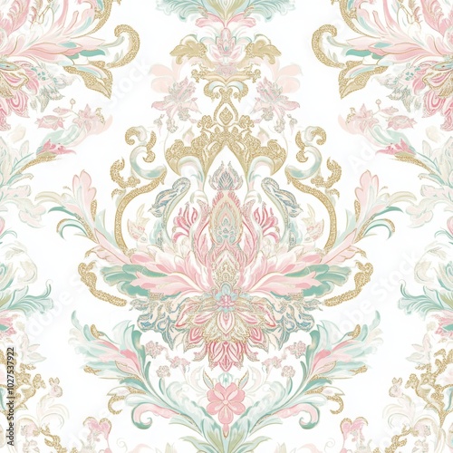 Elegant Traditional Floral Pattern in Soft Colors