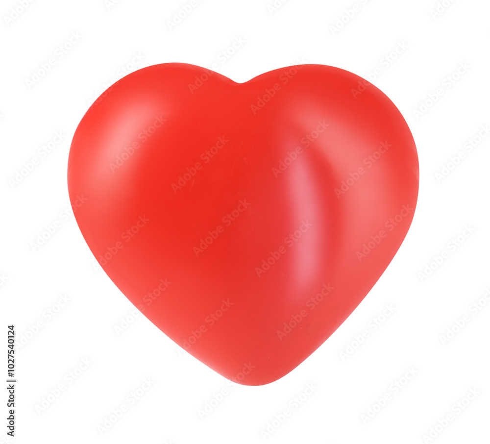 One red decorative heart isolated on white One red decorative heart isolated on white