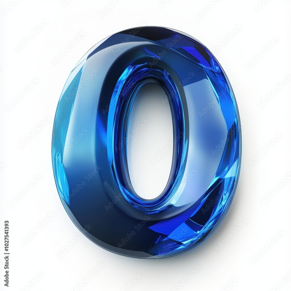 3D number 0 with sapphire realistic modern design, soft lighting, white background 3D number 0 with sapphire realistic modern design, soft lighting, white background