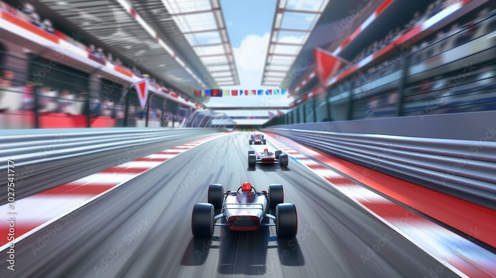Adrenaline-filled go-kart racing unfolds on the track, with cars speeding by and enthusiastic spectators cheering for their favorites. Generative AI Adrenaline-filled go-kart racing unfolds on the track, with cars speeding by and enthusiastic spectators cheering for their favorites. Generative AI