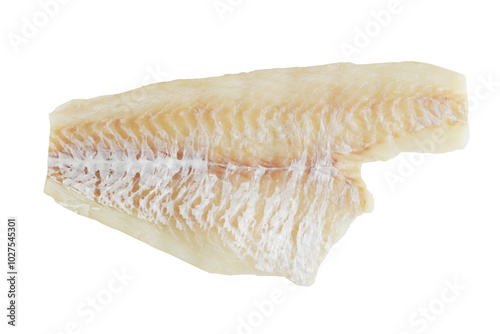 Canvas Print isolated raw haddock fish fillet