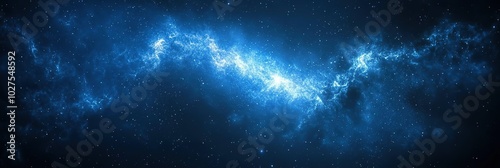 A dark blue background with stars, galaxies, and space dust. Viewing the universe in an abstract manner, Wide background