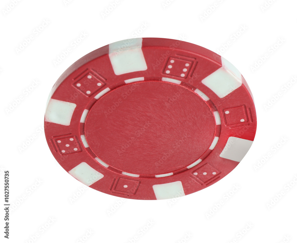 Poker game. One casino chip isolated on white Poker game. One casino chip isolated on white