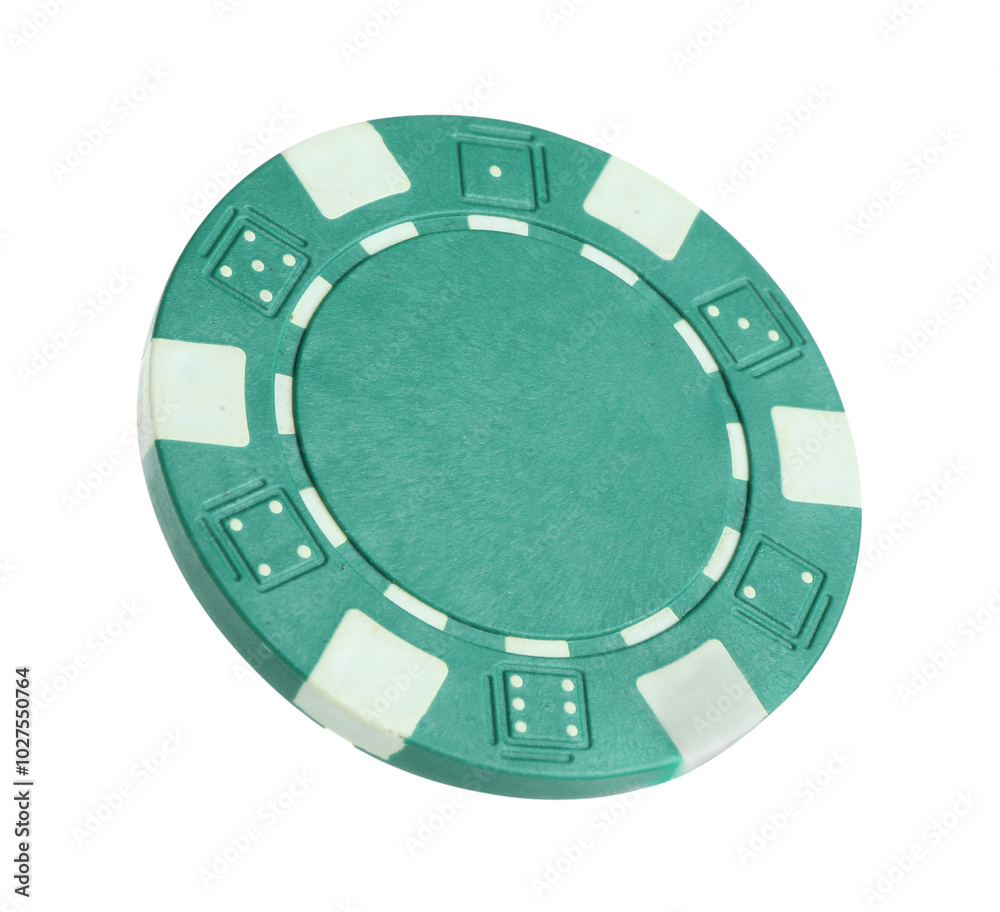 Poker game. One casino chip isolated on white Poker game. One casino chip isolated on white