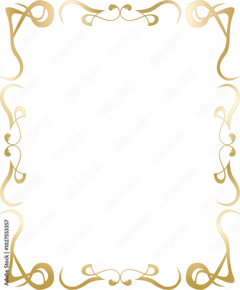Cadre Art nouveau couleur or 