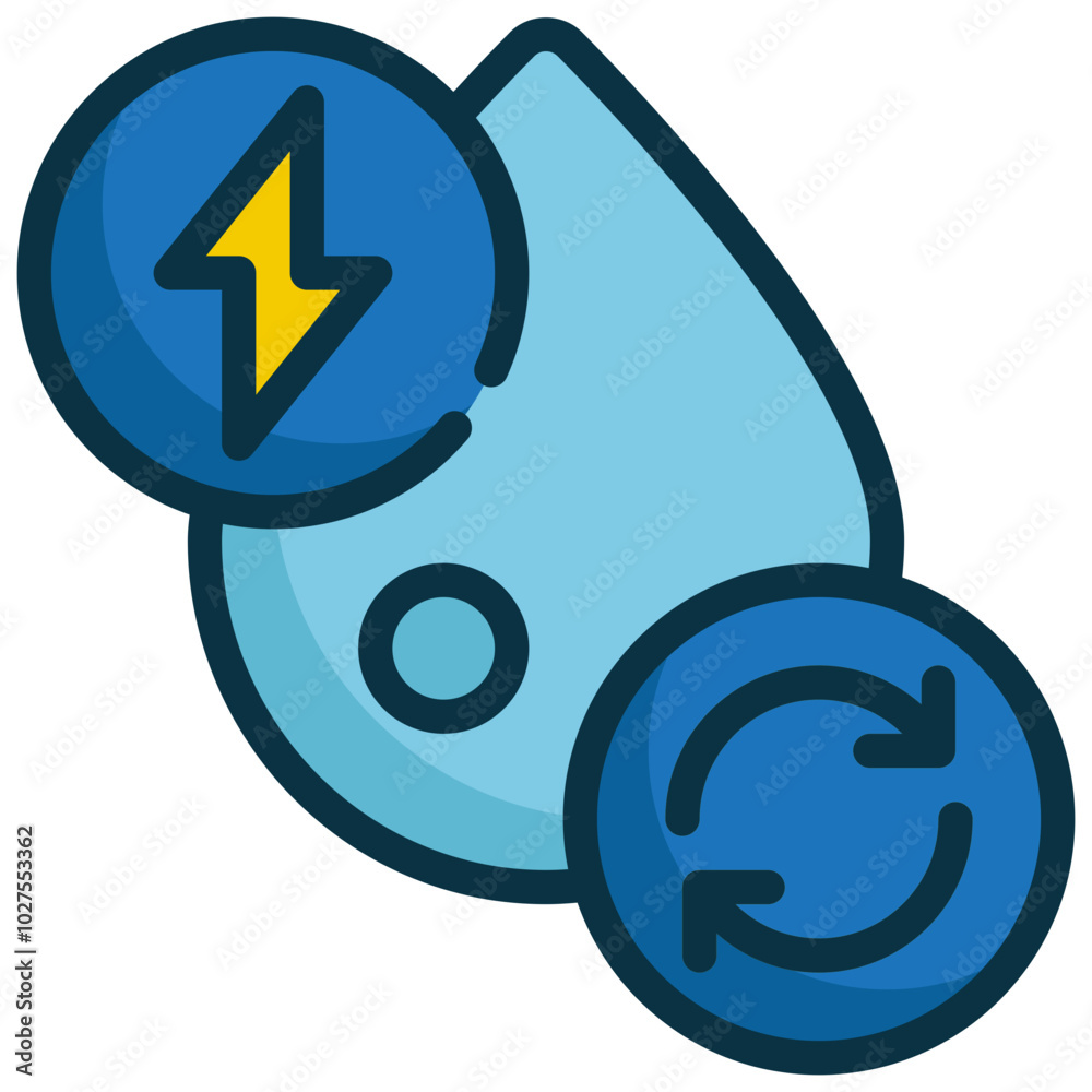 water renewable reuse energy power filled outline water renewable reuse energy power filled outline