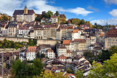 Fribourg medieval hilltop Old town, Switzerland