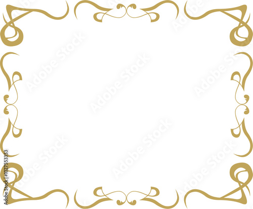 Cadre Art nouveau couleur or 