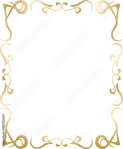 Cadre Art nouveau couleur or 