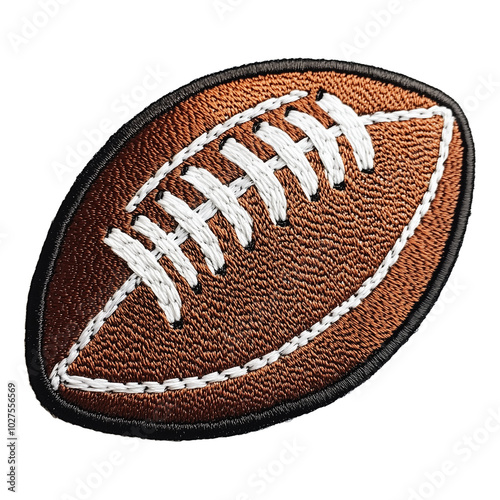 American football Design Embroidered Patch isolated on transparent background