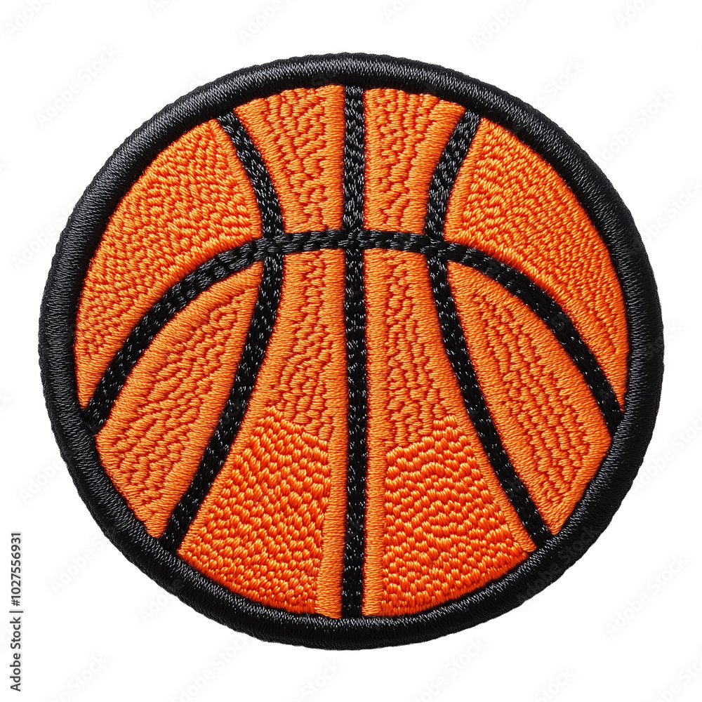 Fototapeta premium Basketball Design Embroidered Patch isolated on transparent background