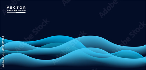 Wave line of flowing particles abstract vector background, smooth curvy shape dots fluid array. 3d shape dots blended mesh, future technology relaxing