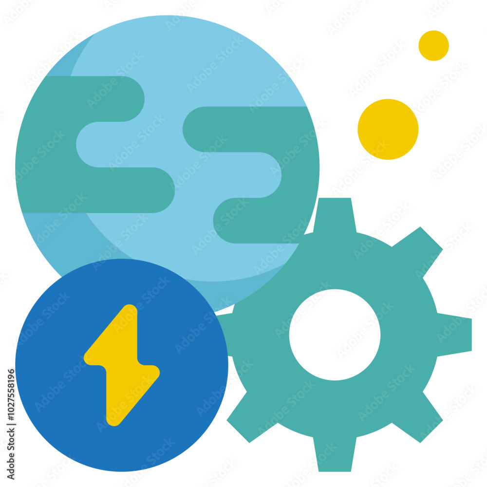 earth global power management renewable energy flat style earth global power management renewable energy flat style