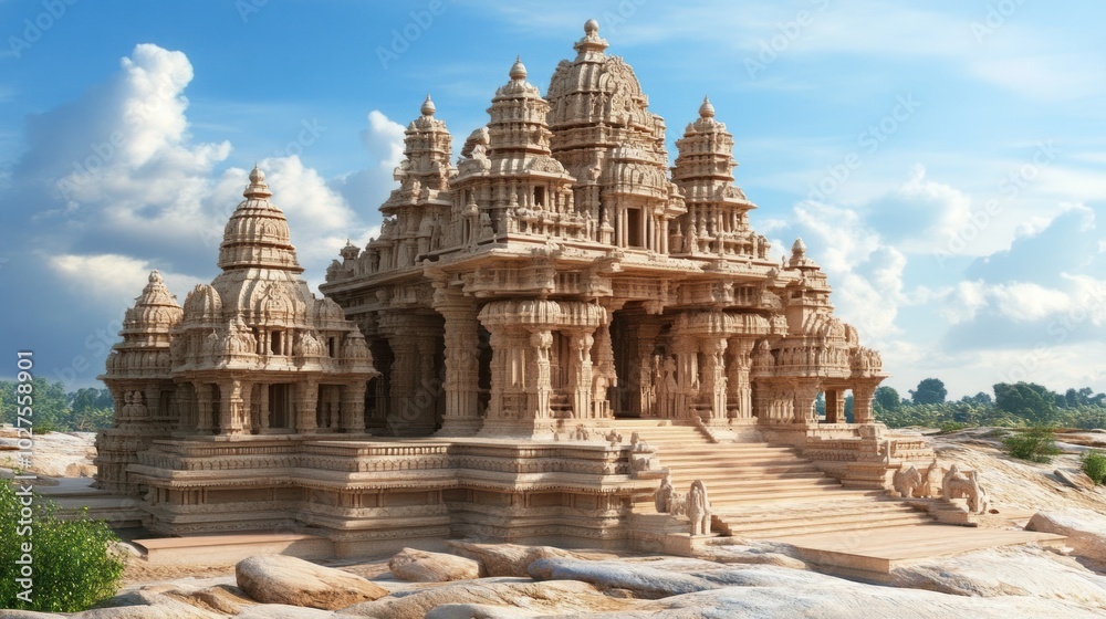 Fototapeta premium A famous cultural monument with unique architectural features, serving as a national symbol of heritage.