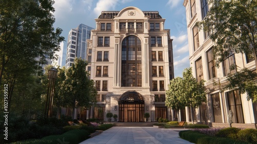 Wallpaper Mural A grand national architectural design showcasing a blend of classical and modern styles in a prominent city landmark. Torontodigital.ca