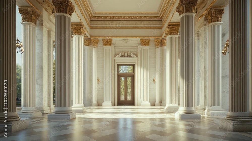 Fototapeta premium A national landmark designed with classical architectural elements, displaying the grandeur of the era.