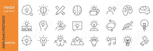 Creativity Icons - Vector Line. Editable Stroke.
