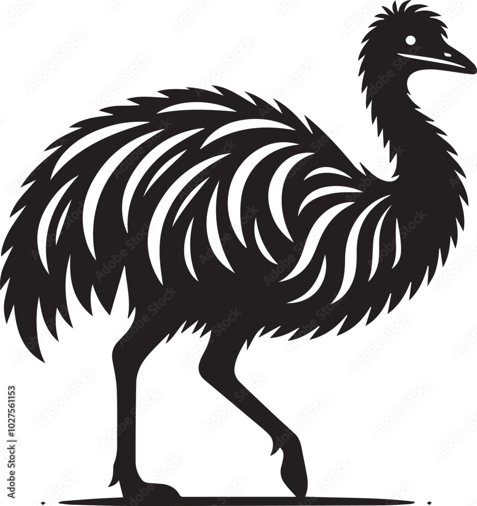 Obraz premium Emu silhouette vector