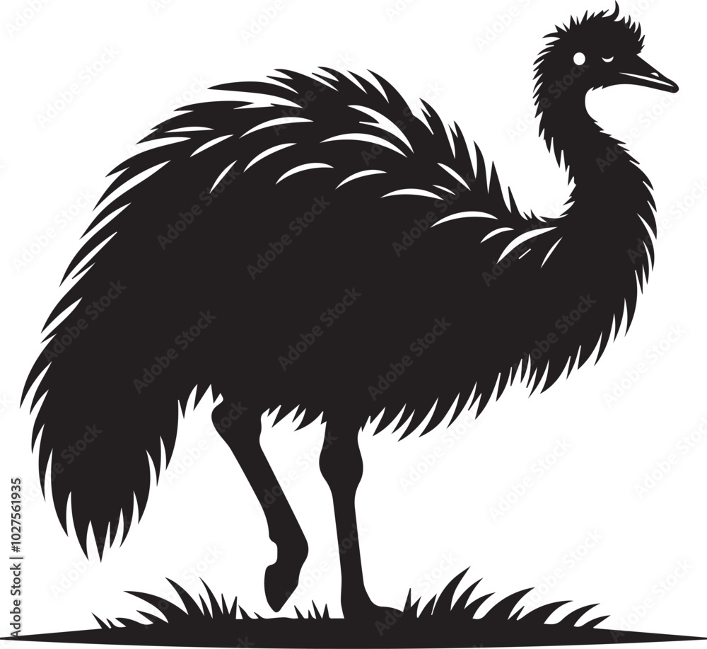 Fototapeta premium Emu silhouette vector