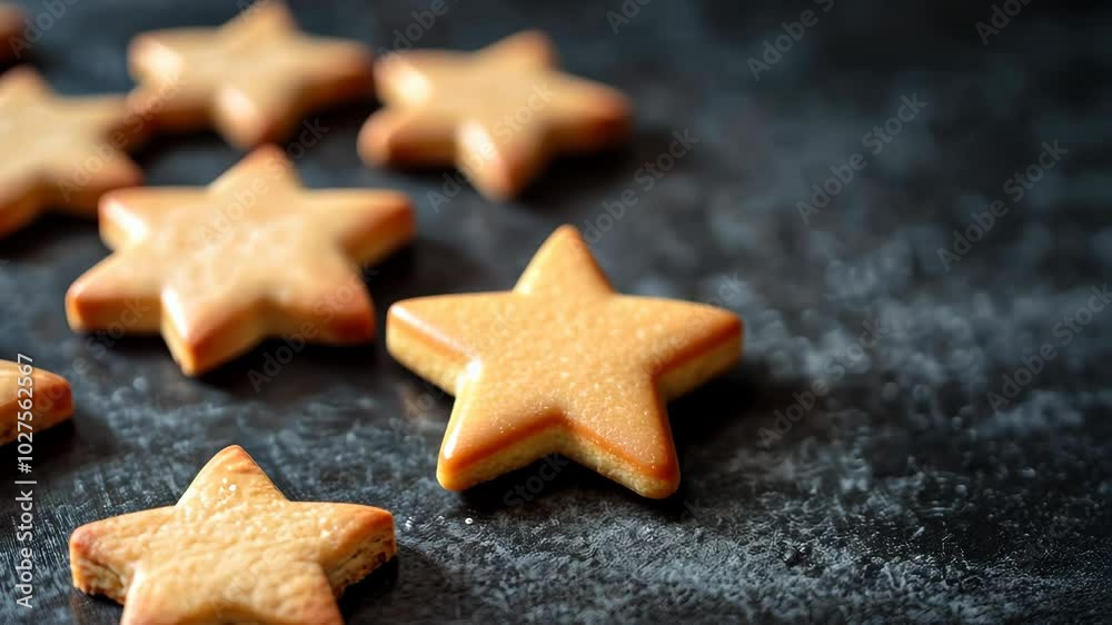 Minimalist artistic presentation of Christmas cookies on a matte black surface with elegant lighting emphasizing their form and texture. Christmas cookies Minimalist artistic presentation of Christmas cookies on a matte black surface with elegant lighting emphasizing their form and texture. Christmas cookies