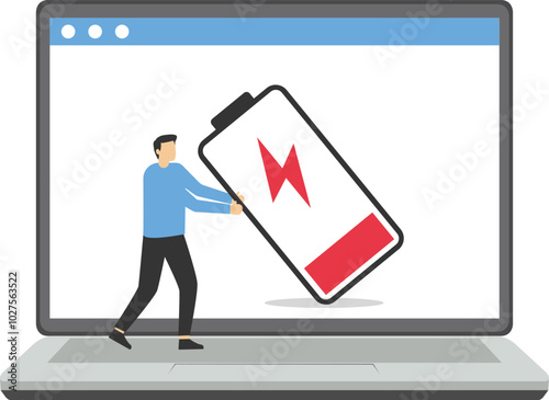 Fight burnout at work. Business difficulty or struggle with career obstacle. Flat vector illustration

