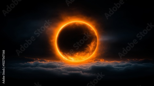 Solar eclipse in the sky.