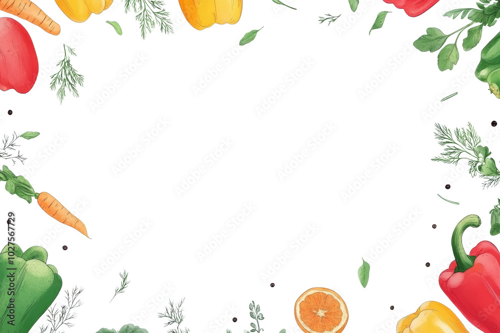Colorful vegetables and herbs arranged in a circular frame on a black background, ideal for healthy cooking concepts. Colorful vegetables and herbs arranged in a circular frame on a black background, ideal for healthy cooking concepts.