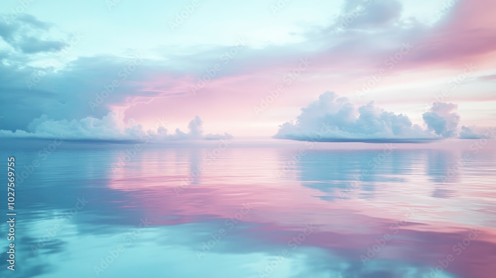 Fototapeta premium Serene Reflection: A Tranquil Lake at Sunset