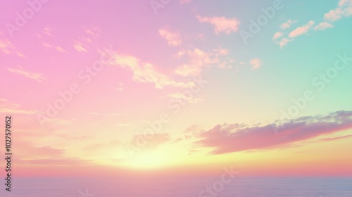 Breathtaking Sunset Over the Horizon with Pastel Hues