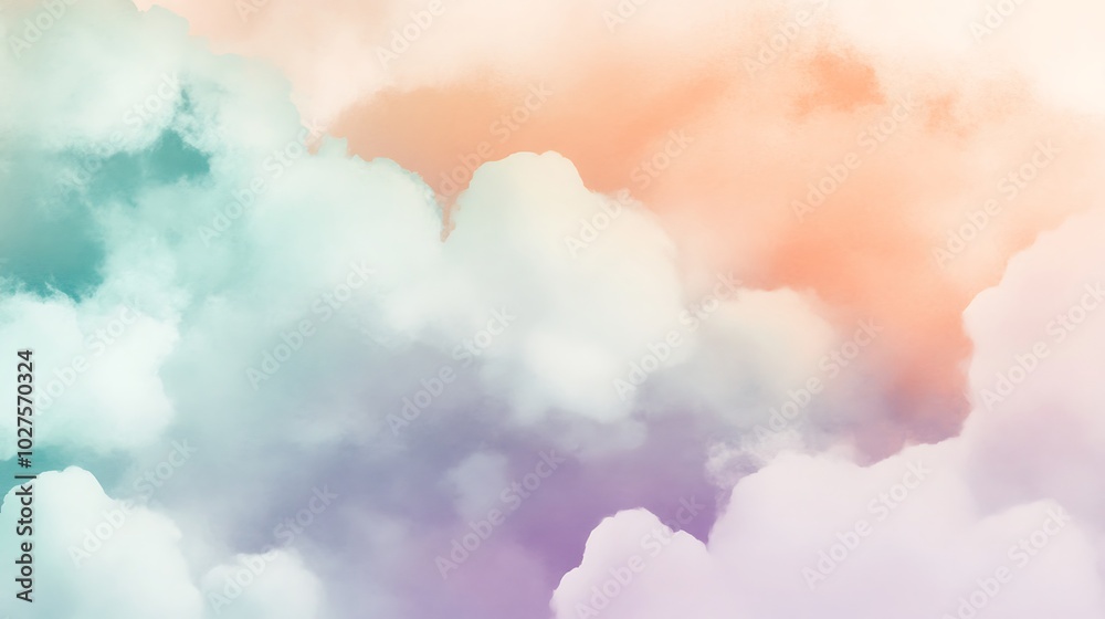 Soft pastel clouds in a dreamy sky. Soft pastel clouds in a dreamy sky.