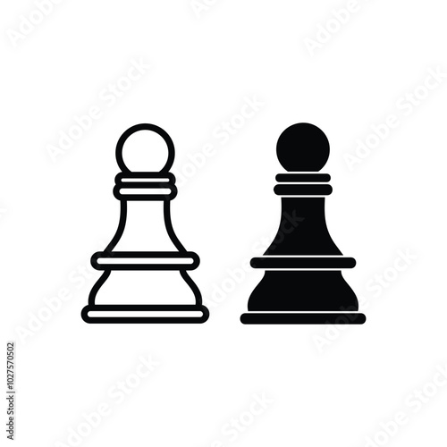 Chess pawn outline icon, chess piece simple logo vector icon. Symbol illustration