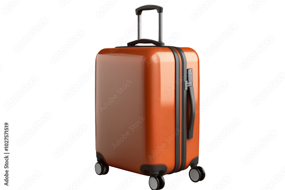 Stylish orange suitcase on wheels, perfect for your next adventure. Durable design for travel convenience and comfort. Stylish orange suitcase on wheels, perfect for your next adventure. Durable design for travel convenience and comfort.