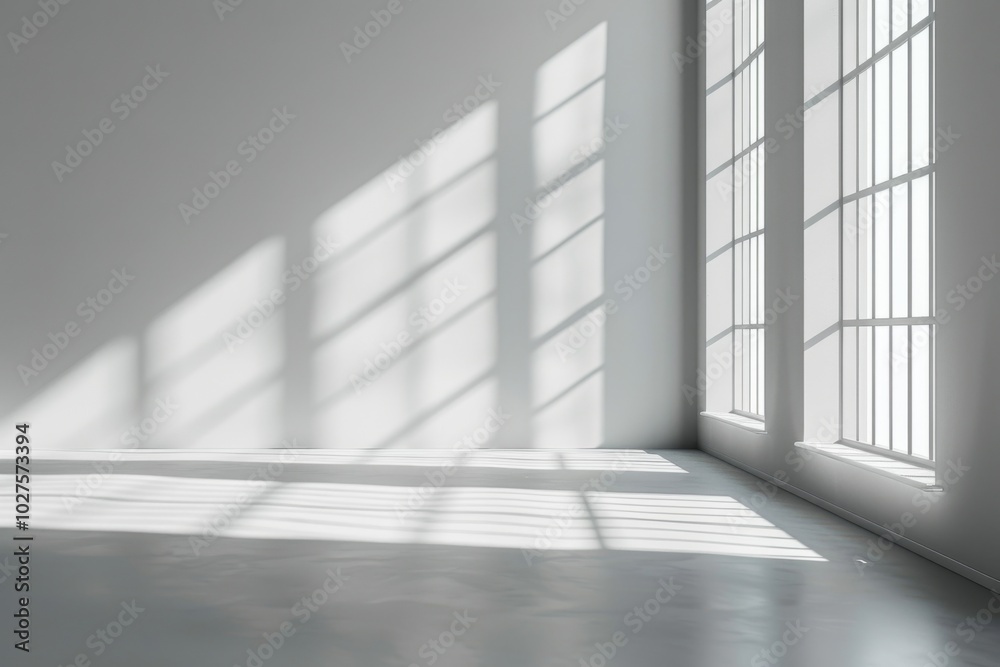 Minimalist Vector Illustration of a White Empty Room with Soft Light and Shadows Minimalist Vector Illustration of a White Empty Room with Soft Light and Shadows