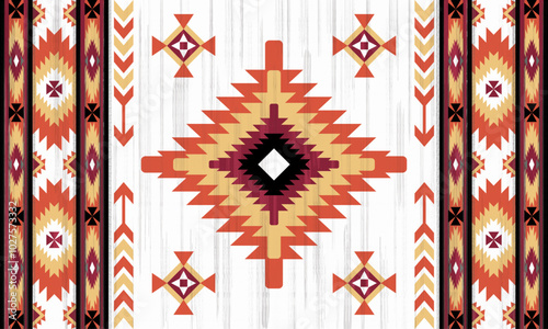Vector pattern, polypropylene carpet, Native American style, Navajo, Aztec, Apache, Southwest and traditional Mexican, abstract pattern, design for fabric, clothing, blanket, carpet, weaving, wrapping