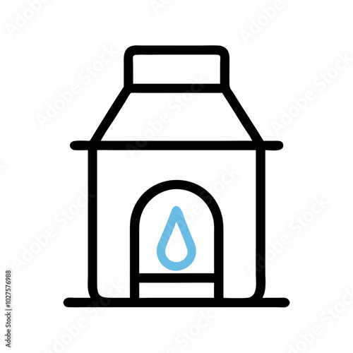 crematorium in Black and Blue Representing Dairy Industry
