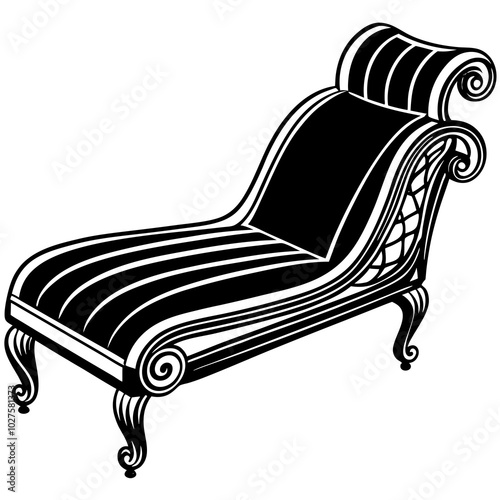 chaise longue vector silhouette