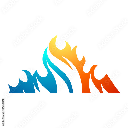 Abstract image of ice, water and fire