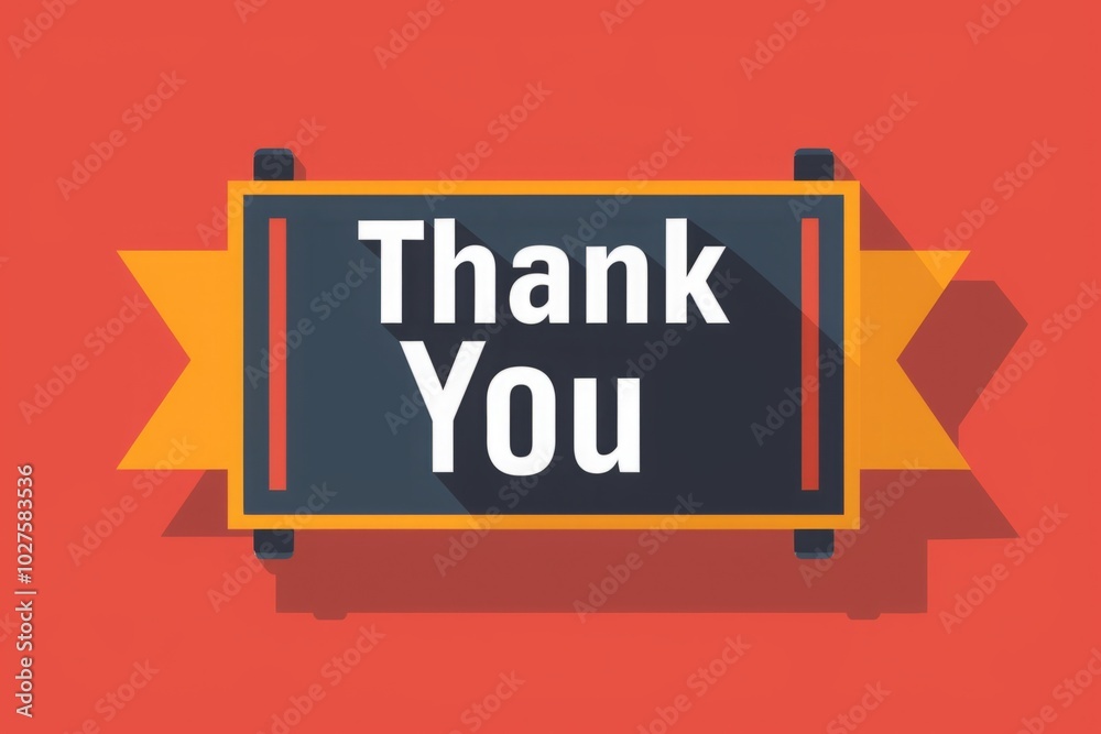 A thank you sign with a ribbon A thank you sign with a ribbon