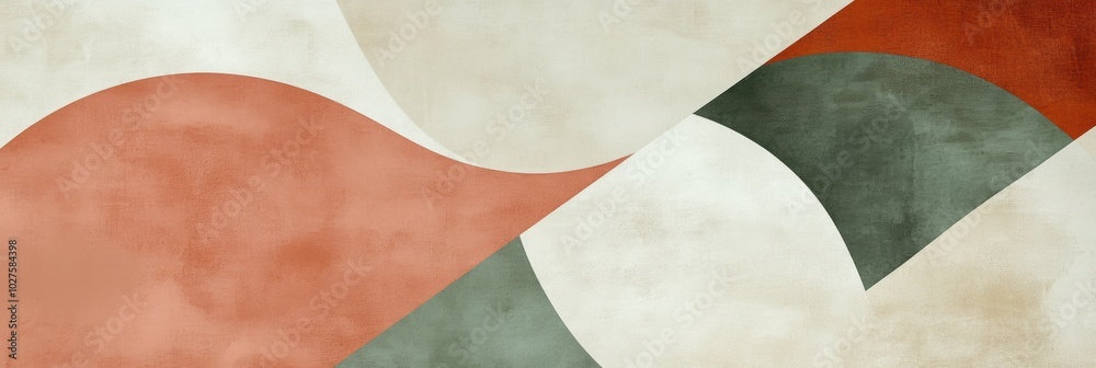 Abstract Geometric Shapes in Muted Tones   Modern Wall Art Design