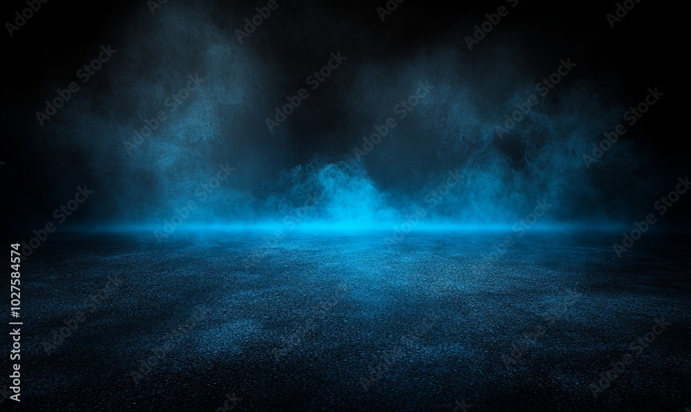 Abstract blue smoke and light on dark background. Abstract blue smoke and light on dark background.
