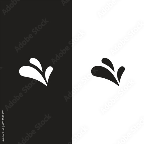 Water drops, black sea ocean waves stencil. Liquid elements, cry droplet icons vector set. Ink, sauce, river isolated splashes