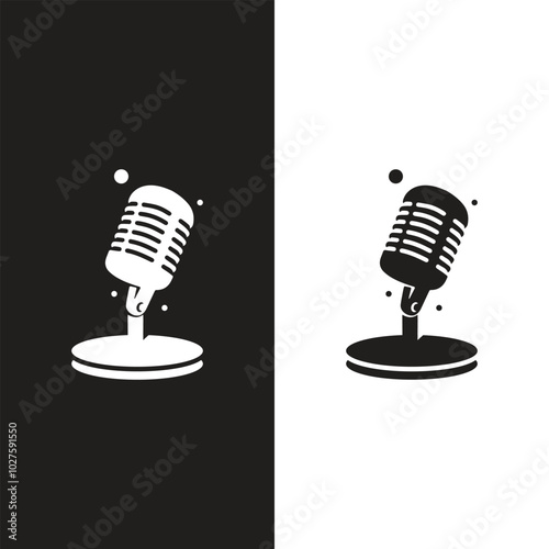 Microphone vector icon on white background