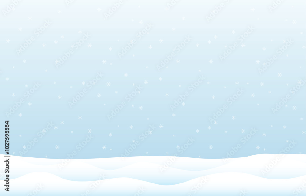 Winter landscape with snowflake background, christmas background, vector design Winter landscape with snowflake background, christmas background, vector design