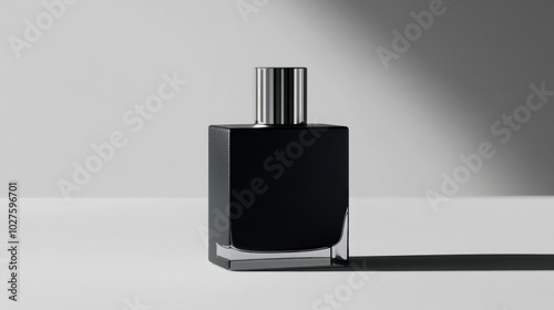 a modern perfume bottle with a matte black finish