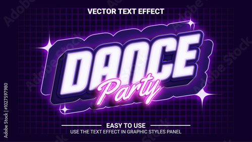 3d dance party editable text effect