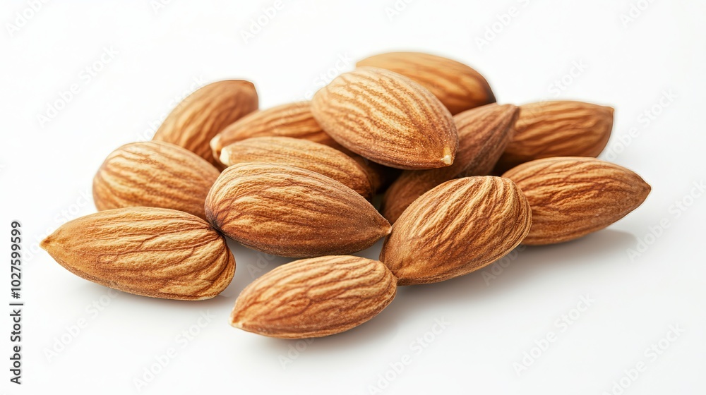 image of the almonds. on a white background. cut off image of the almonds. on a white background. cut off