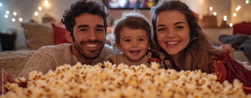 Joyful Family Enjoying Halloween in Festive Costumes Joyful Family Enjoying Halloween in Festive Costumes